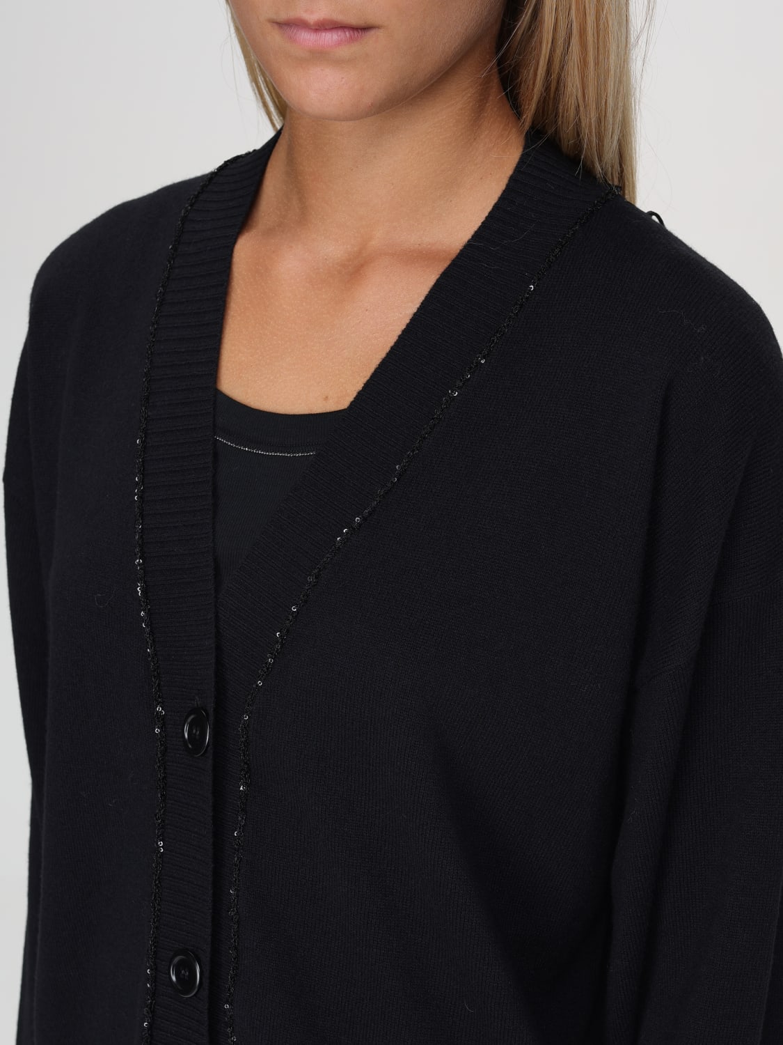 FABIANA FILIPPI CARDIGAN: Sweater woman Fabiana Filippi, Black - Img 3