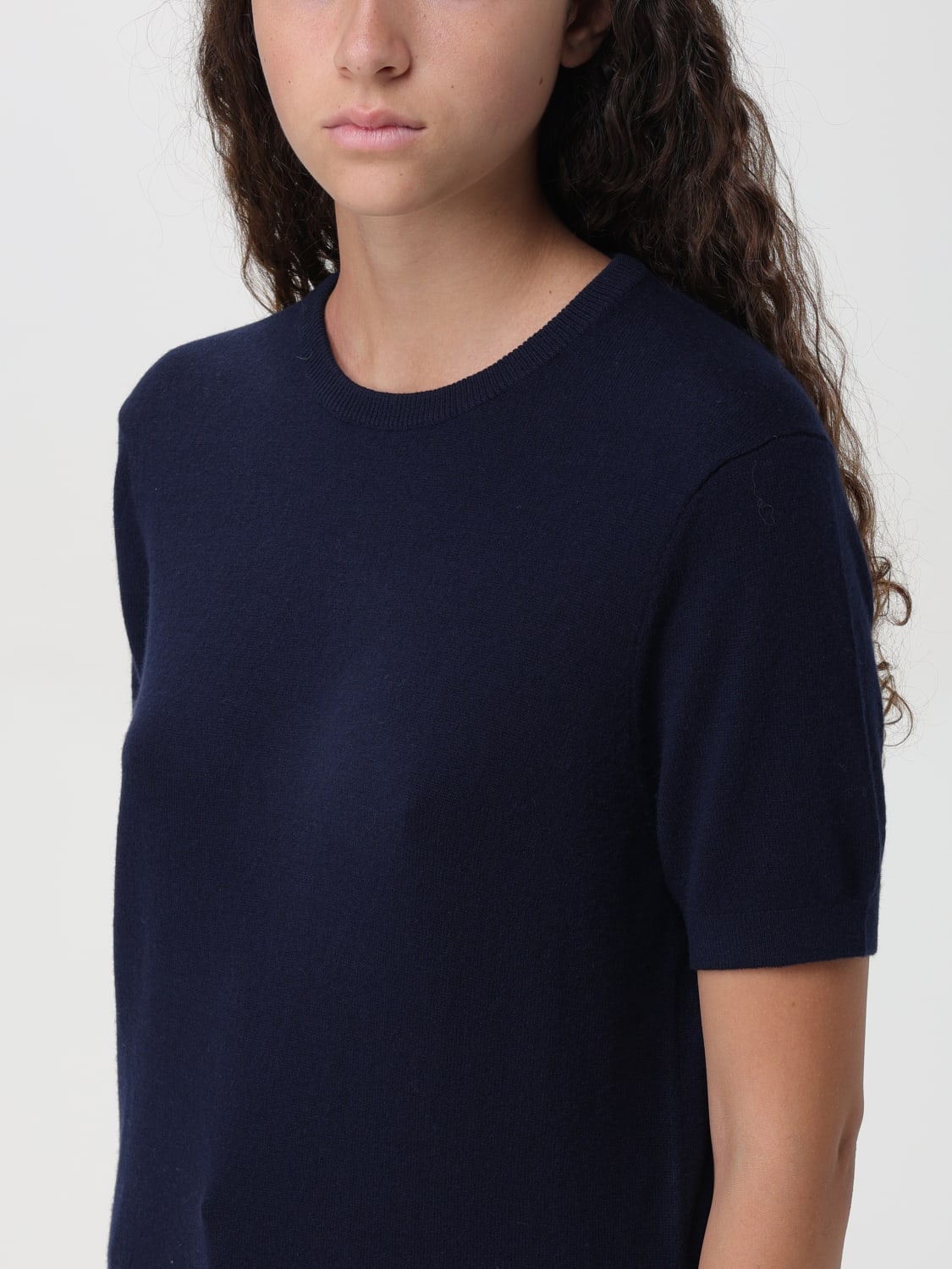 KHAITE MAGLIA: Maglia basic a girocollo Khaite, Blue Navy - Img 4