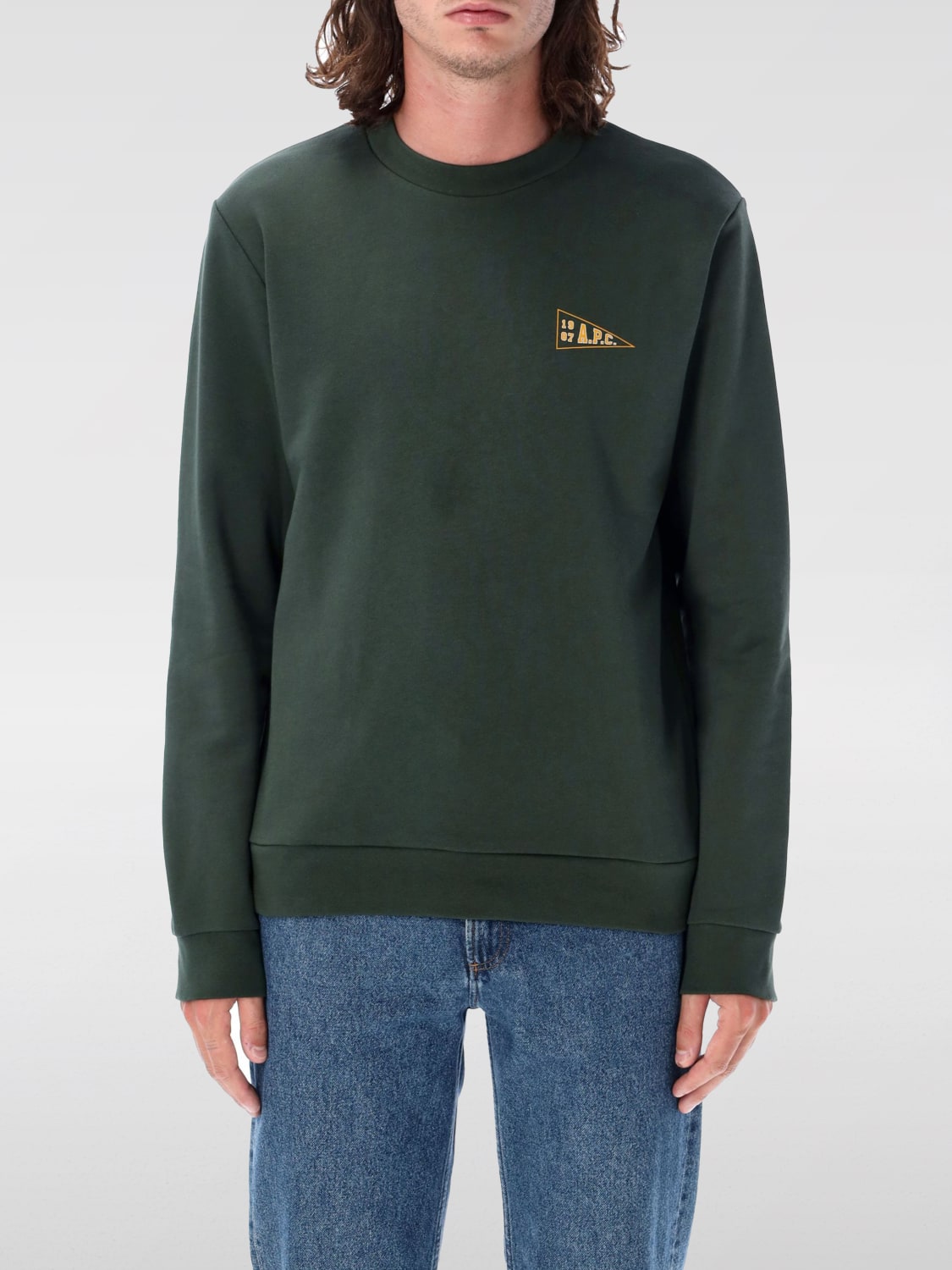 A.P.C. SWEATSHIRT: Sweatshirt homme A.P.C., Kaki - Img 1