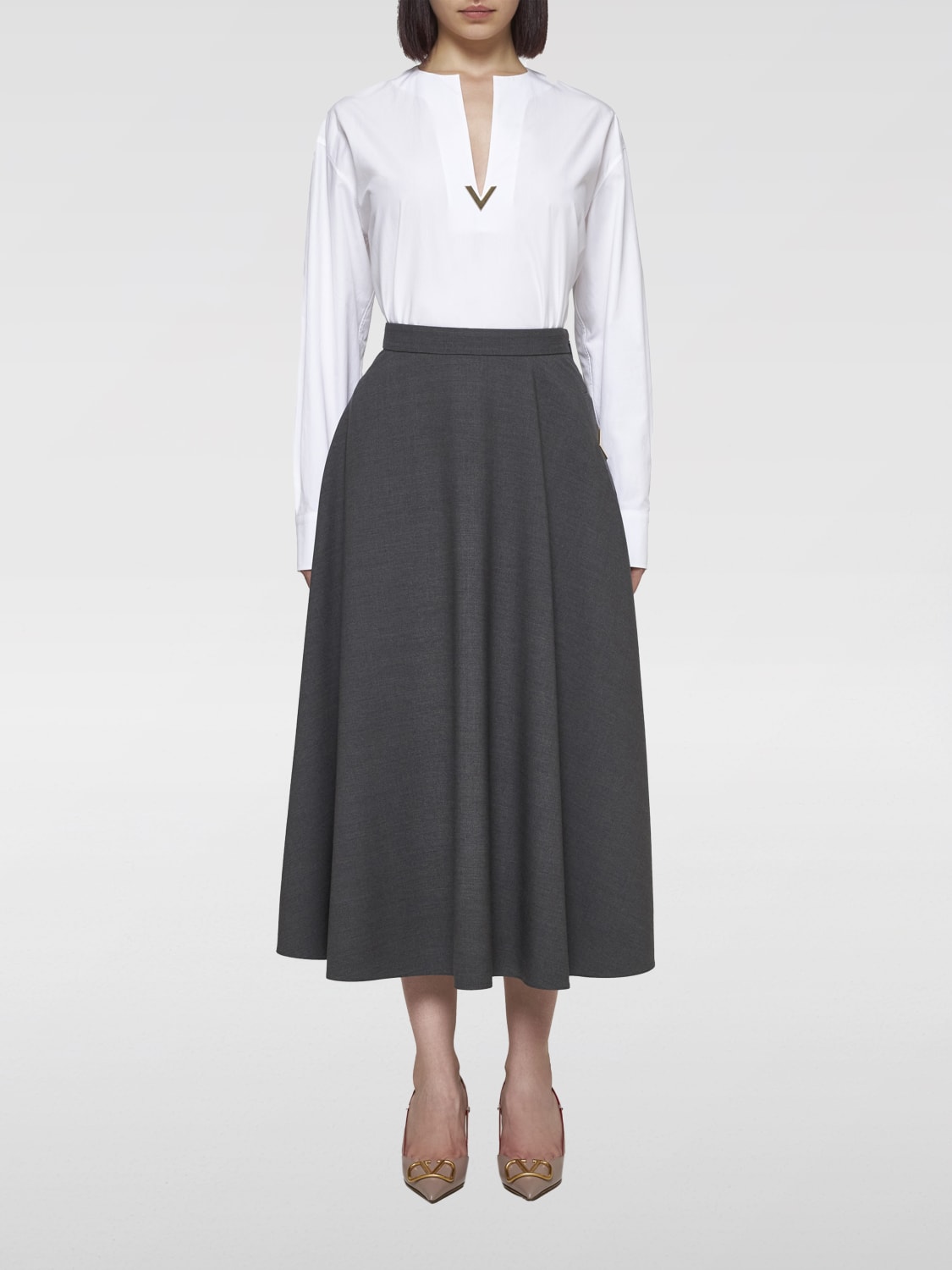 VALENTINO SKIRT: Skirt woman Valentino, Grey - Img 2