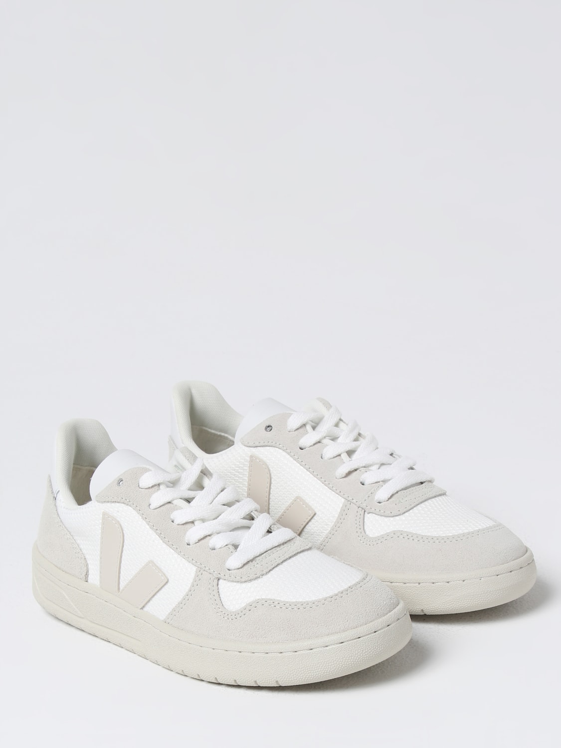 VEJA SNEAKERS: Sneakers V-10 Veja in mesh e camoscio , Bianco - Img 2