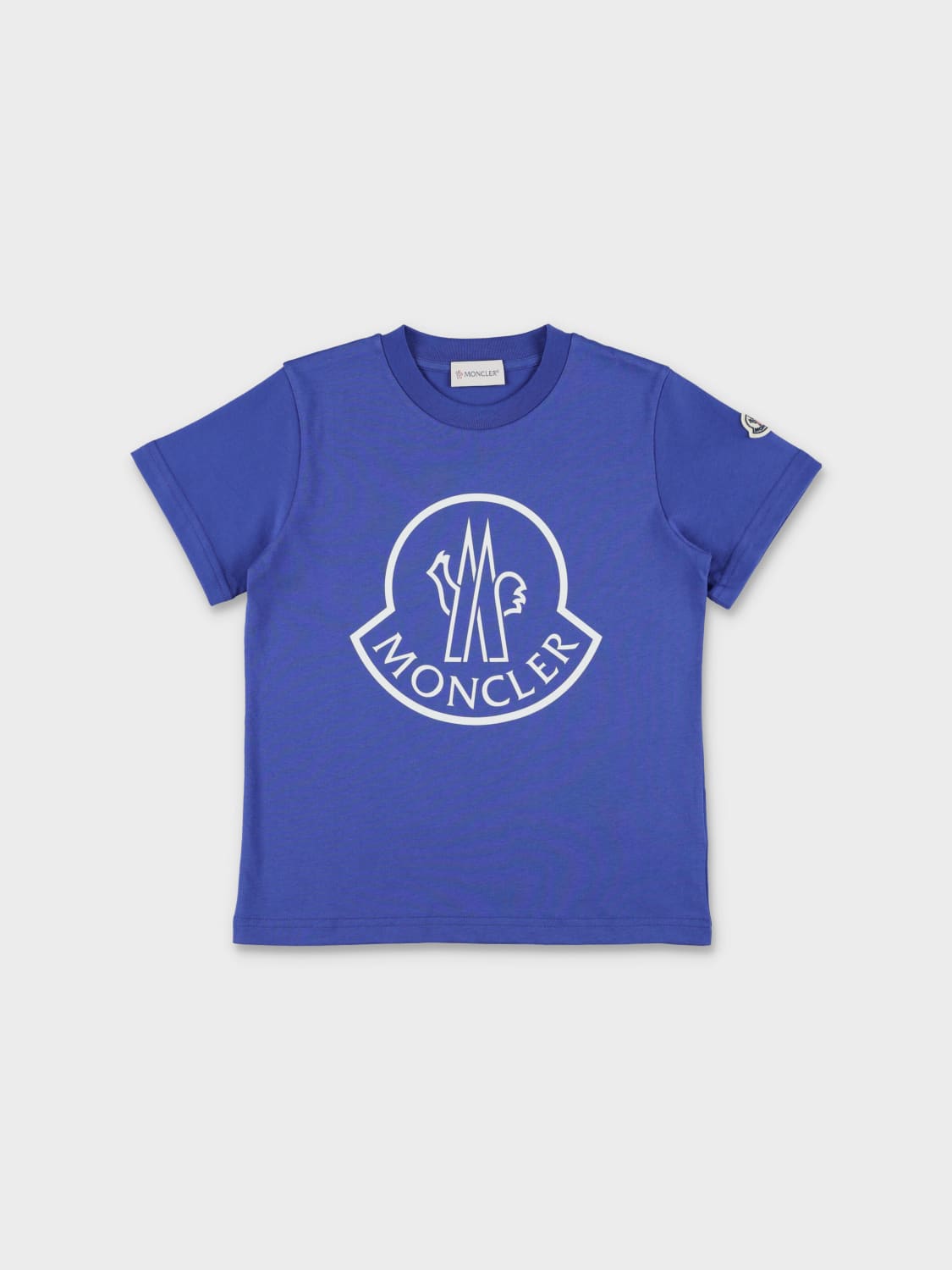 MONCLER T-SHIRT: T-shirt kids Moncler, Blue - Img 1