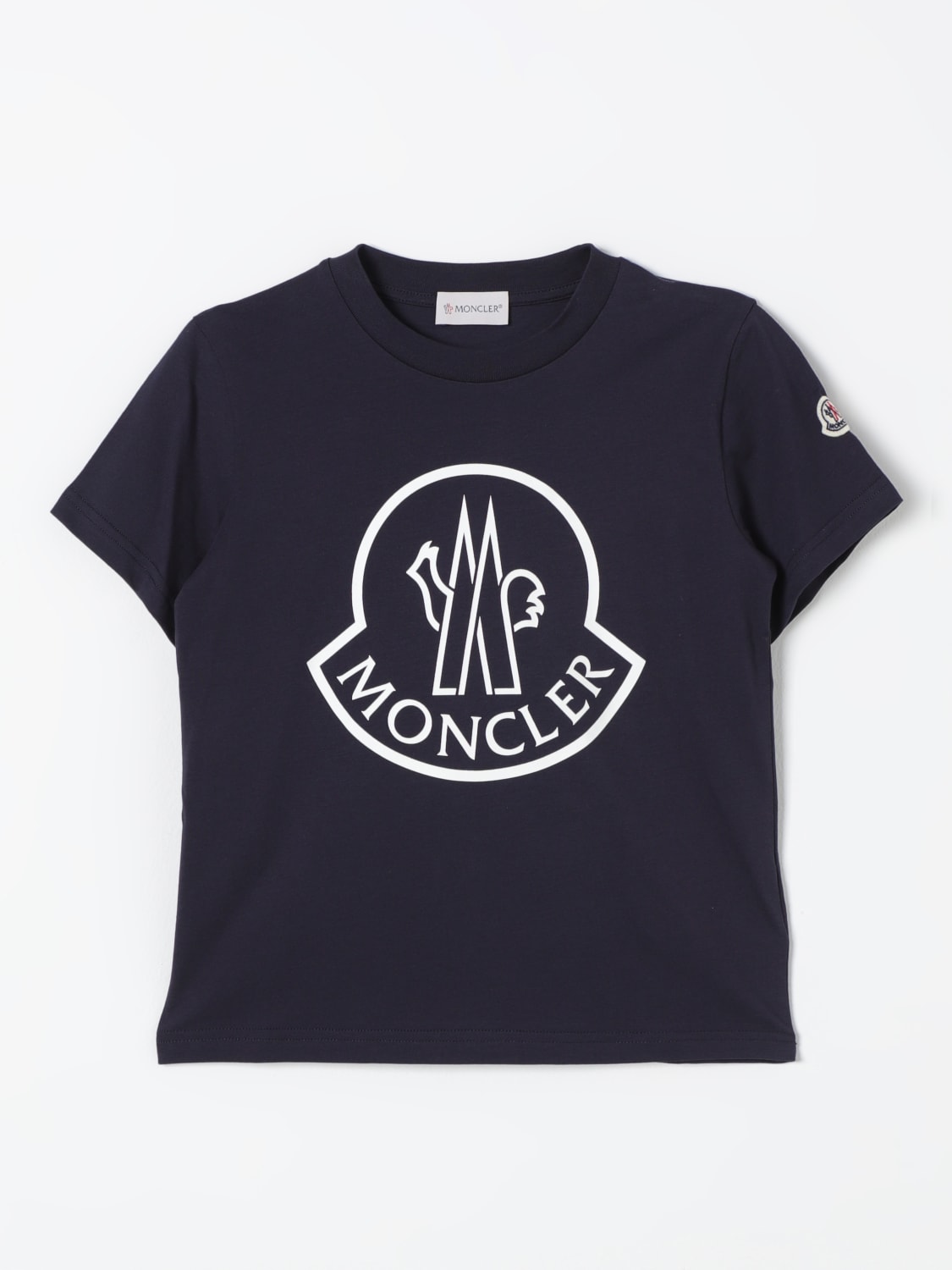 MONCLER T-SHIRT: T-shirt kids Moncler, Blue 1 - Img 1