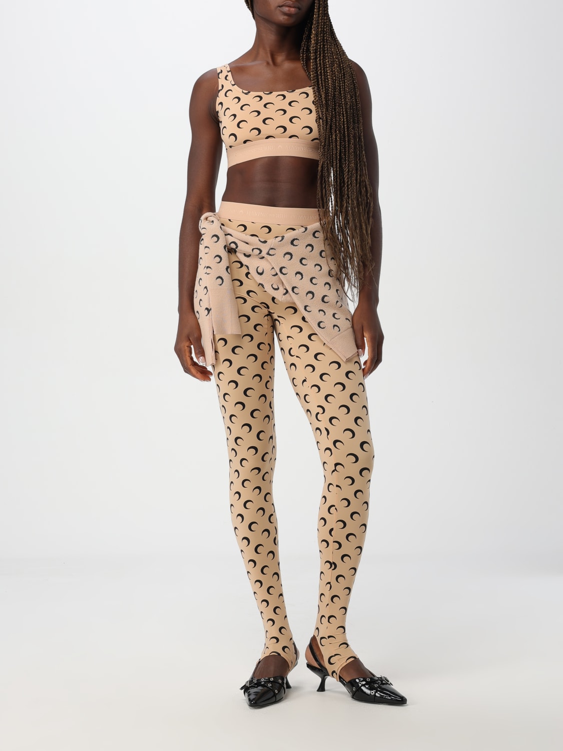 パンツ MARINE SERRE Woman Pants Beige WPA111ACJER0001 TA10 MARINE SERRE: Pants woman - Beige | Marine Serre pants