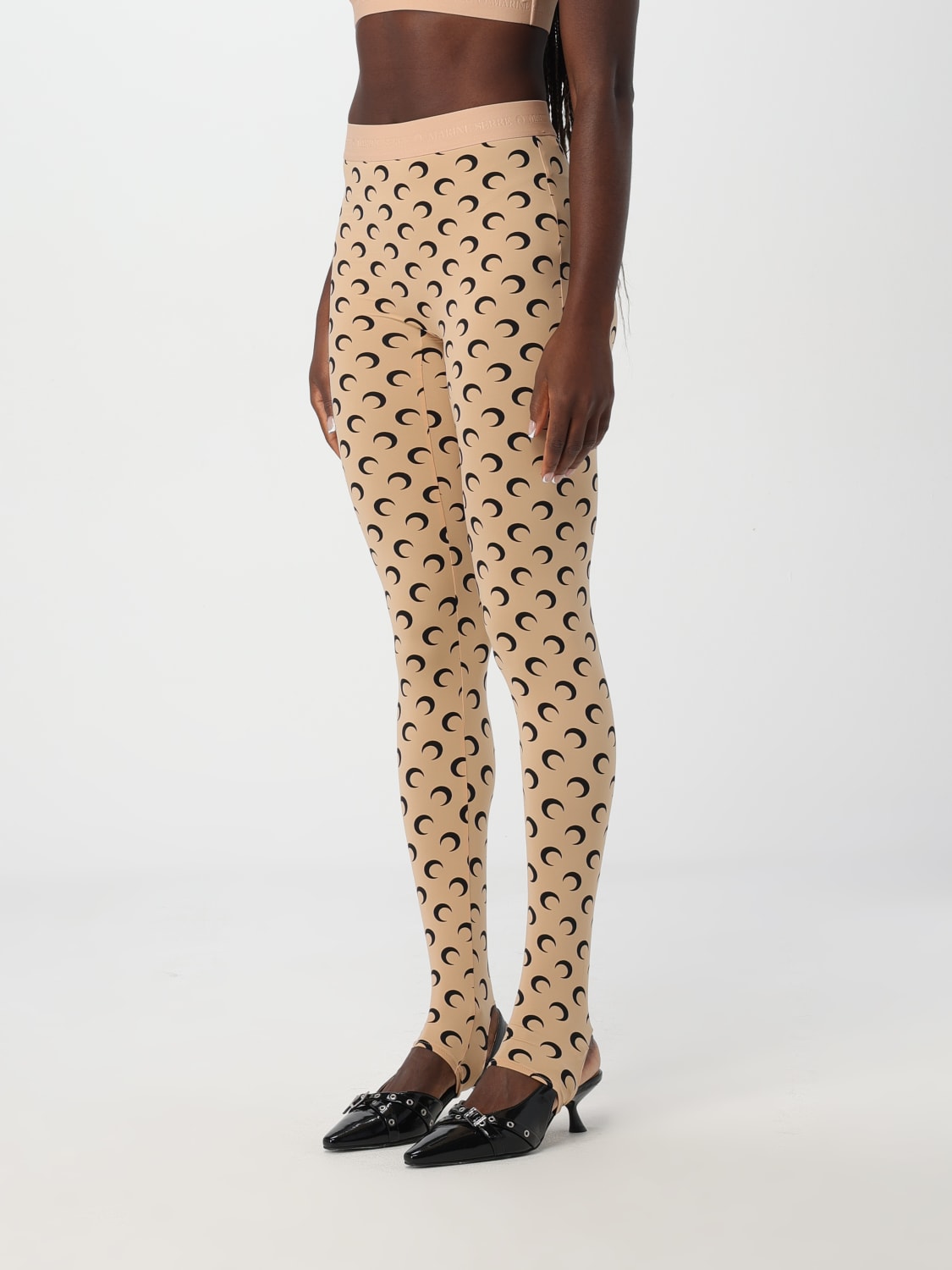 MARINE SERRE PANTS: Pants woman Marine Serre, Beige - Img 4