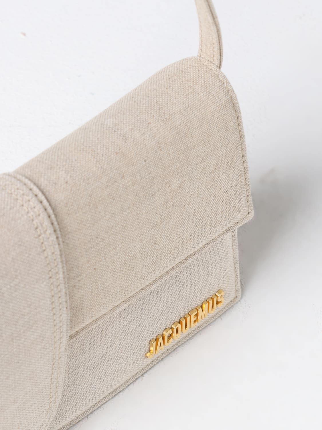 JACQUEMUS BORSA A SPALLA: Borsa Le Bambino Jacquemus in canvas , Beige - Img 4