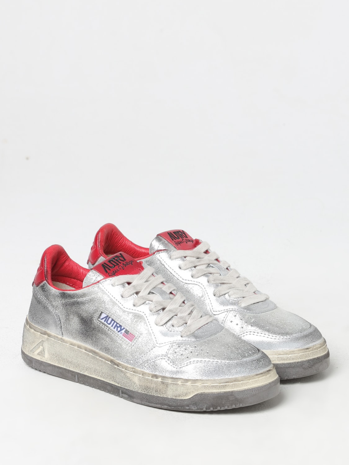 AUTRY SNEAKERS: Sneakers Super Vintage Autry in pelle laminata, Argento - Img 2