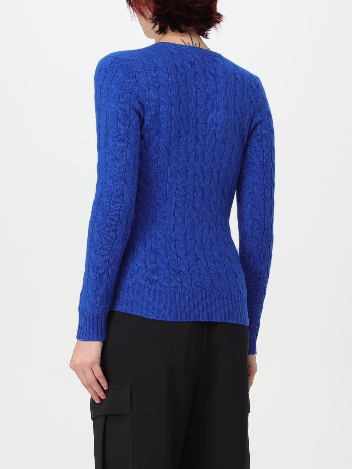 POLO RALPH LAUREN SWEATER: Sweater woman Polo Ralph Lauren, Blue 2 - Img 2