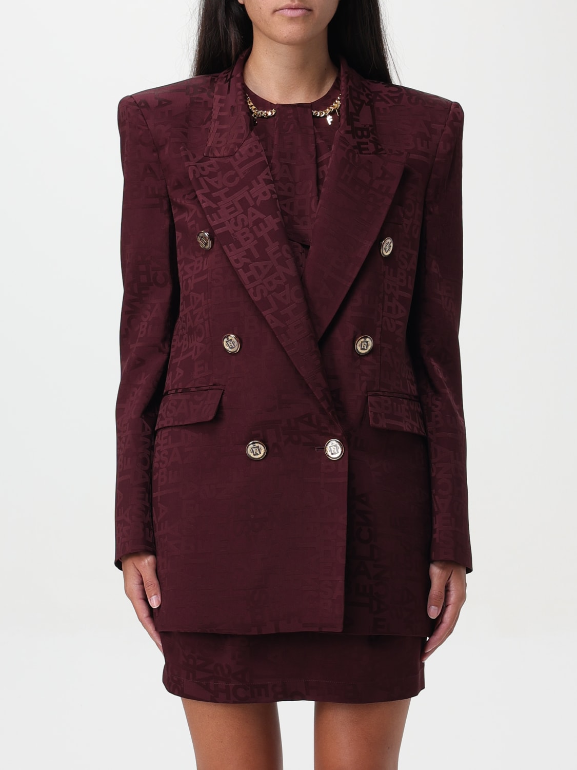 Giglio Blazer Elisabetta Franchi in viscosa con logo jacquard