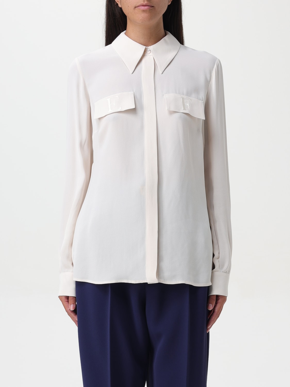 ELISABETTA FRANCHI SHIRT: Shirt woman Elisabetta Franchi, White - Img 1