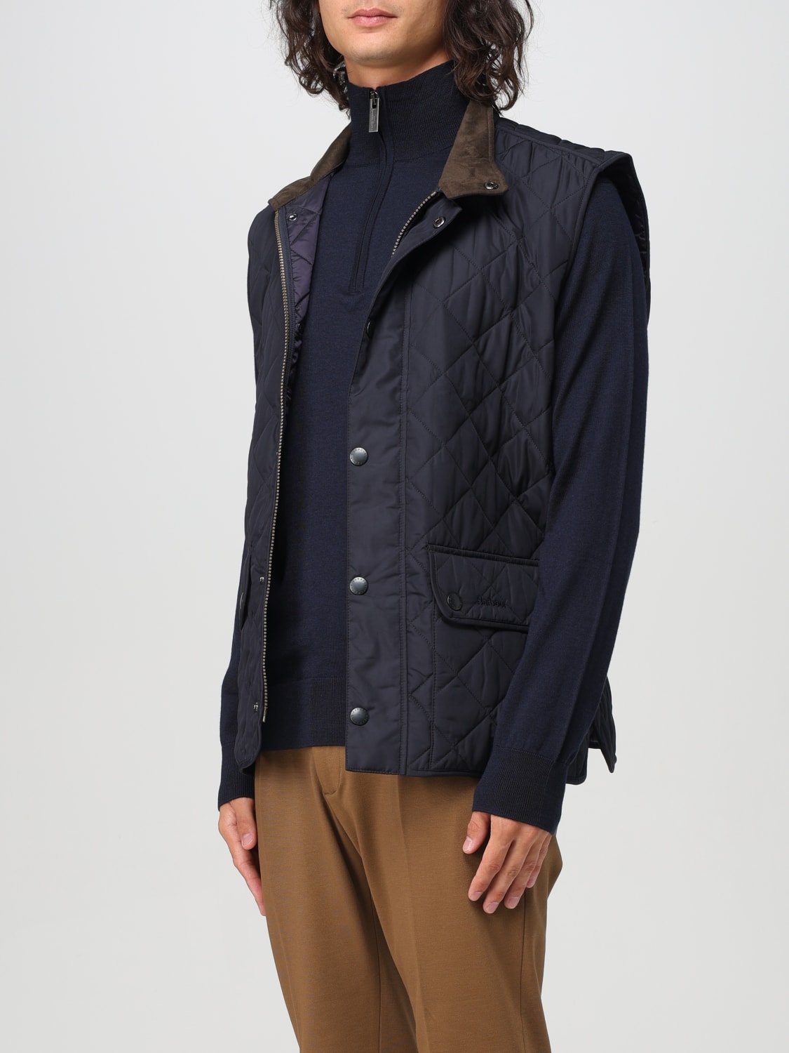 BARBOUR Jacket men Navy Barbour suit vest MGI0245 online at GIGLIO.COM