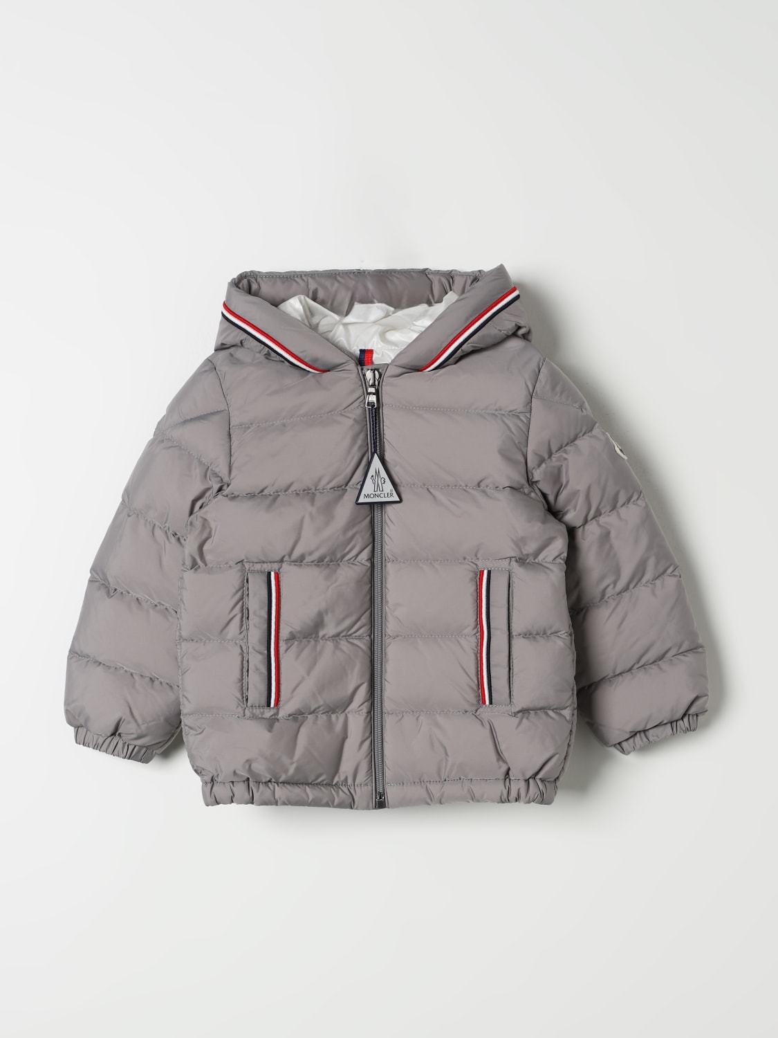 MONCLER GIACCA: Piumino con cappuccio Moncler, Grigio - Img 1