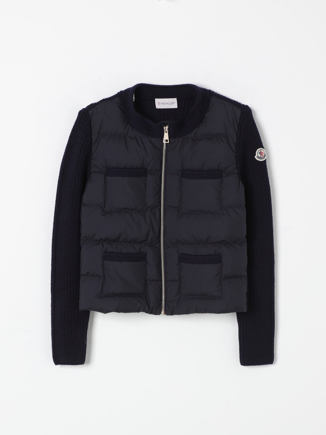 MONCLER JACKET: Sweater kids Moncler, Blue - Img 1