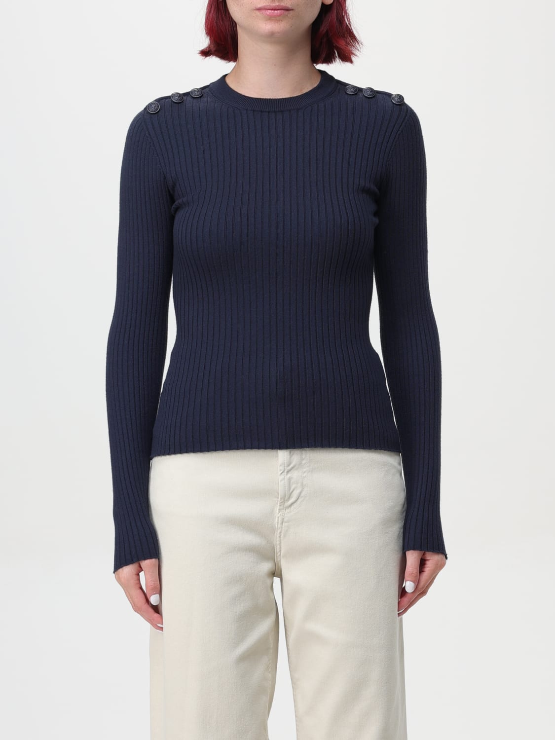 DONDUP MAGLIA: Maglia Dondup in misto cotone a coste , Blue - Img 1