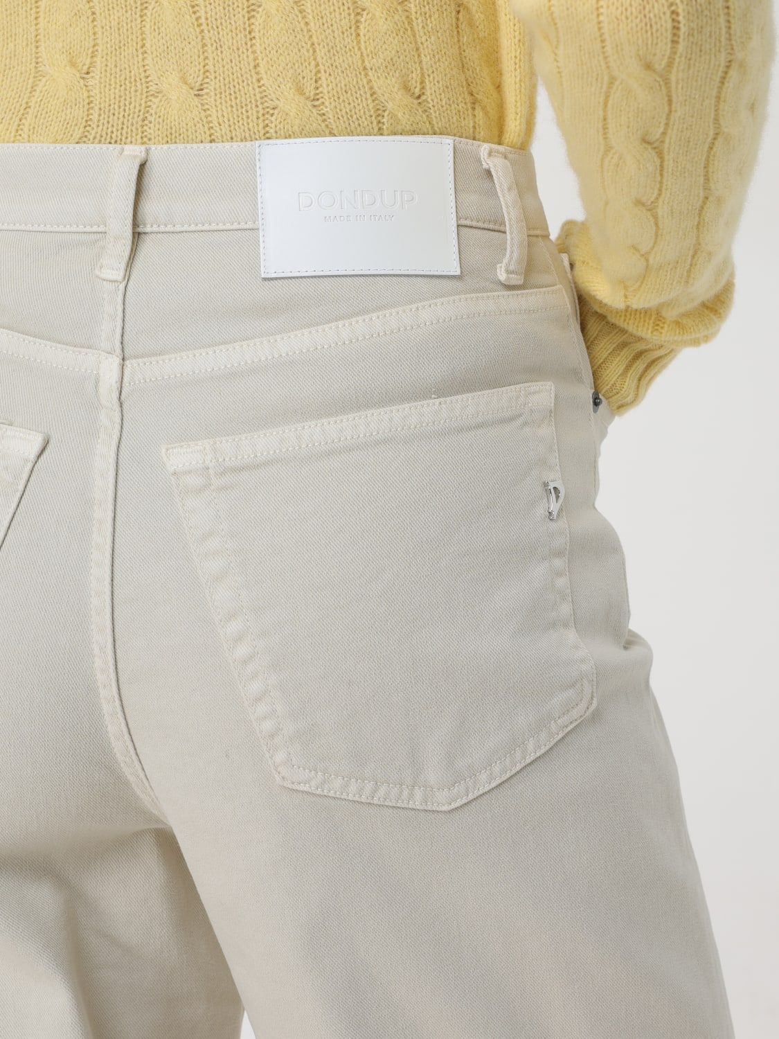 DONDUP PANTS: Pants woman Dondup, Cream - Img 3