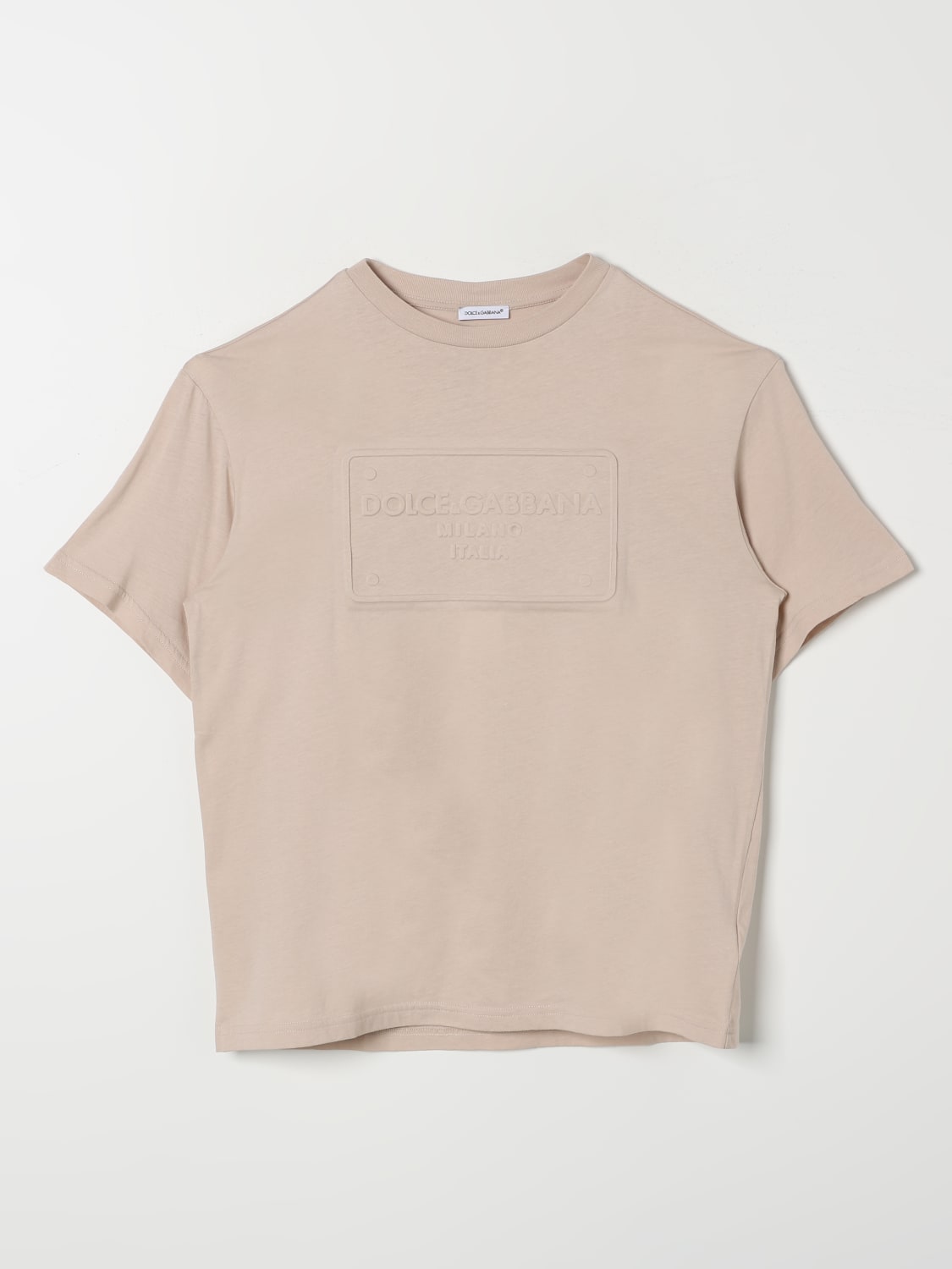 DOLCE & GABBANA T-SHIRT: T-shirt kids Dolce & Gabbana, Beige - Img 1