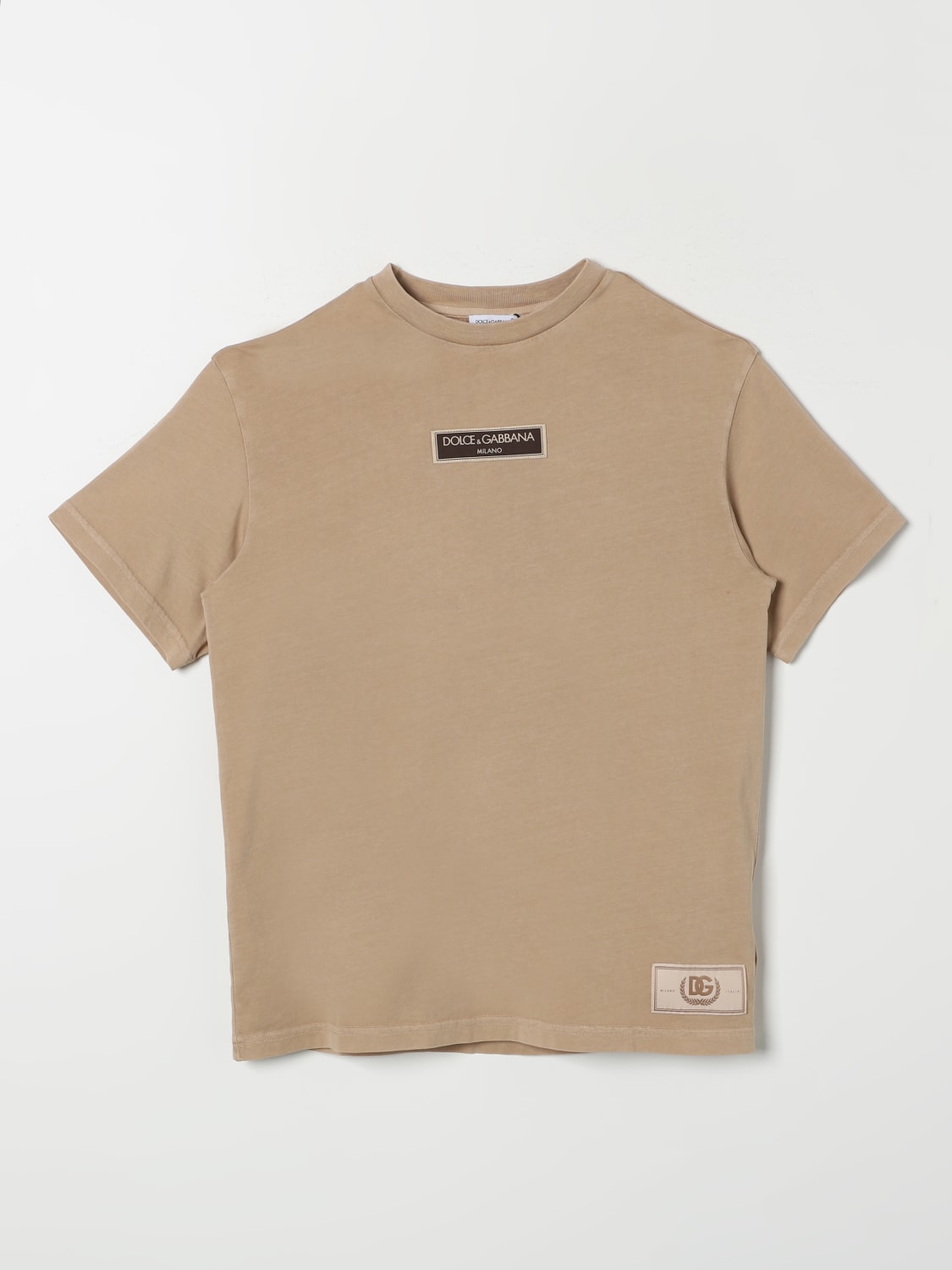 DOLCE & GABBANA T-SHIRT: T-shirt kids Dolce & Gabbana, Beige - Img 1