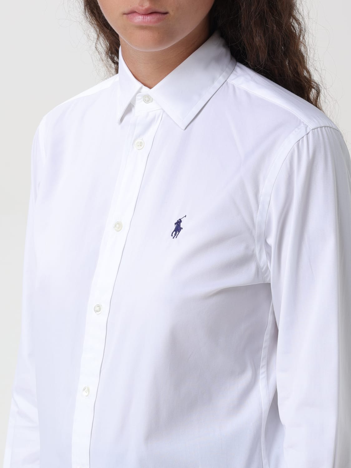 Ladies white ralph lauren shirt deals