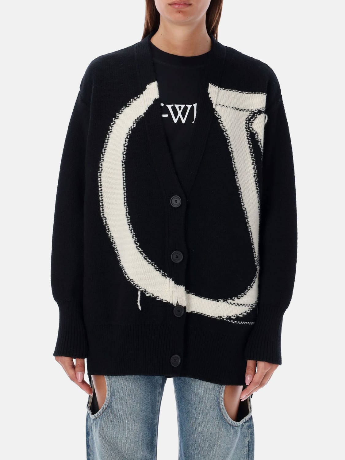 Giglio Cardigan oversize con big logo Off-White