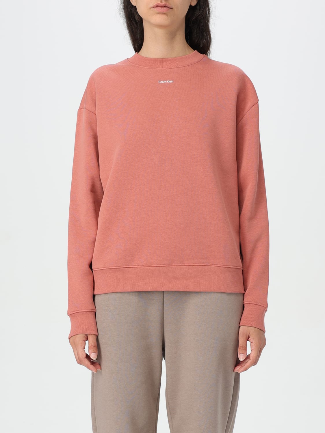 Pink calvin klein sweatshirt sale