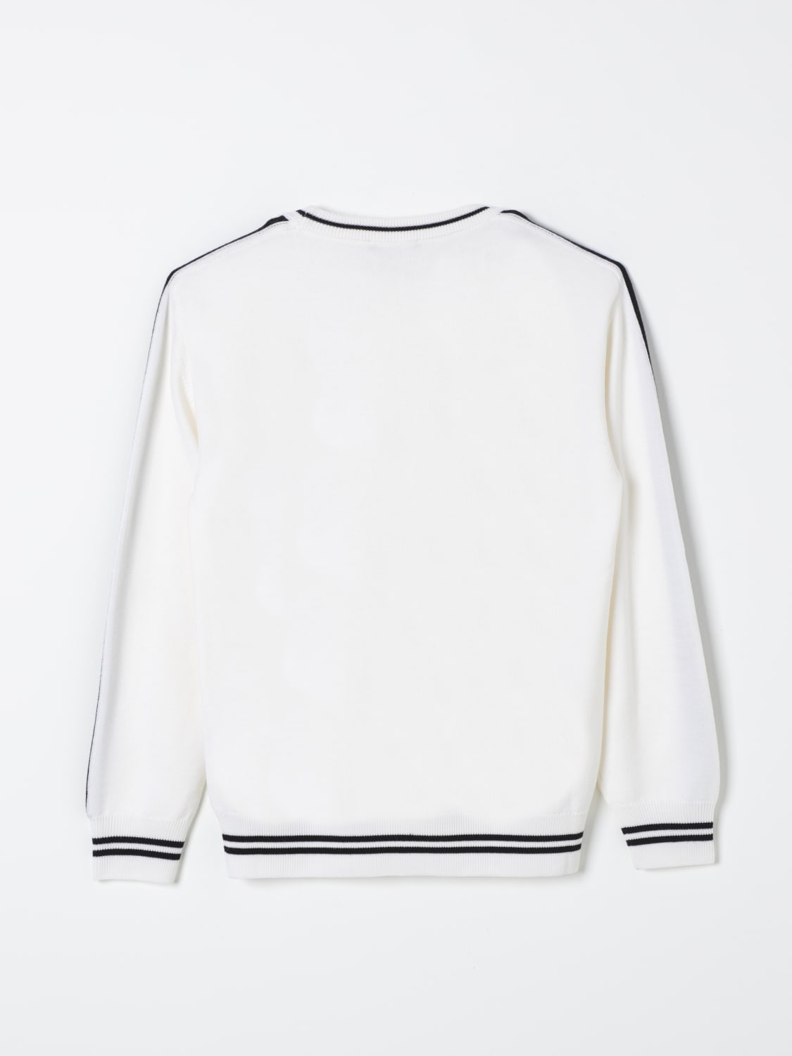 BALMAIN MAGLIA: Maglia a girocollo con logo Balmain, Bianco - Img 2