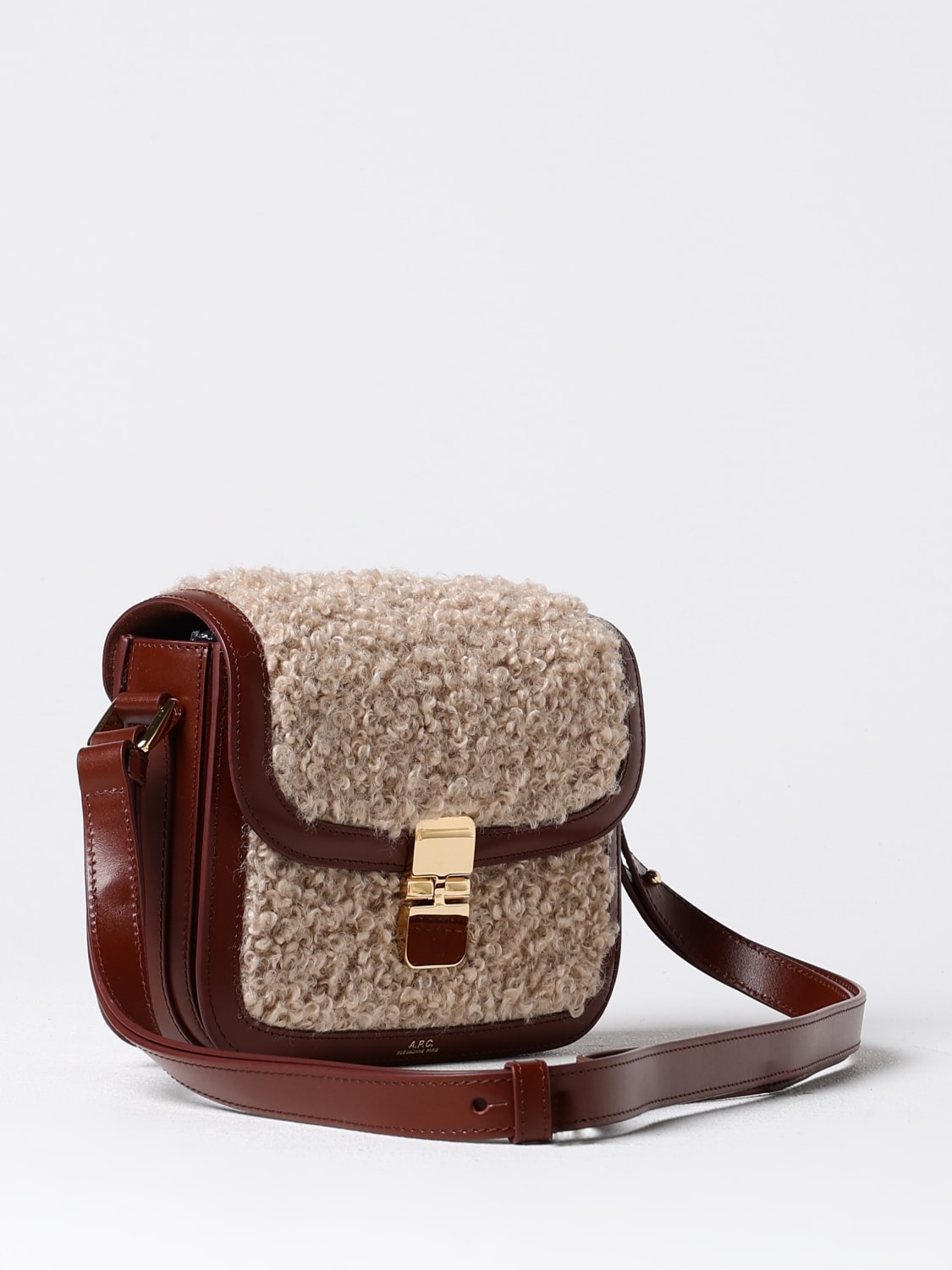 A.P.C. MINI BAG: Shoulder bag woman A.P.C., Brown - Img 3