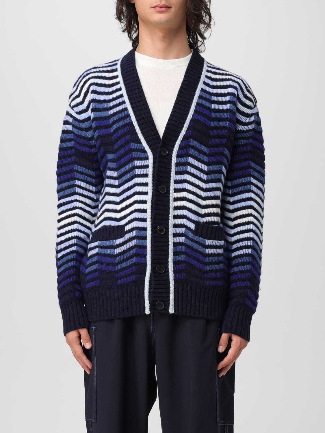 Giglio Cardigan Missoni in lana con motivo zig zag