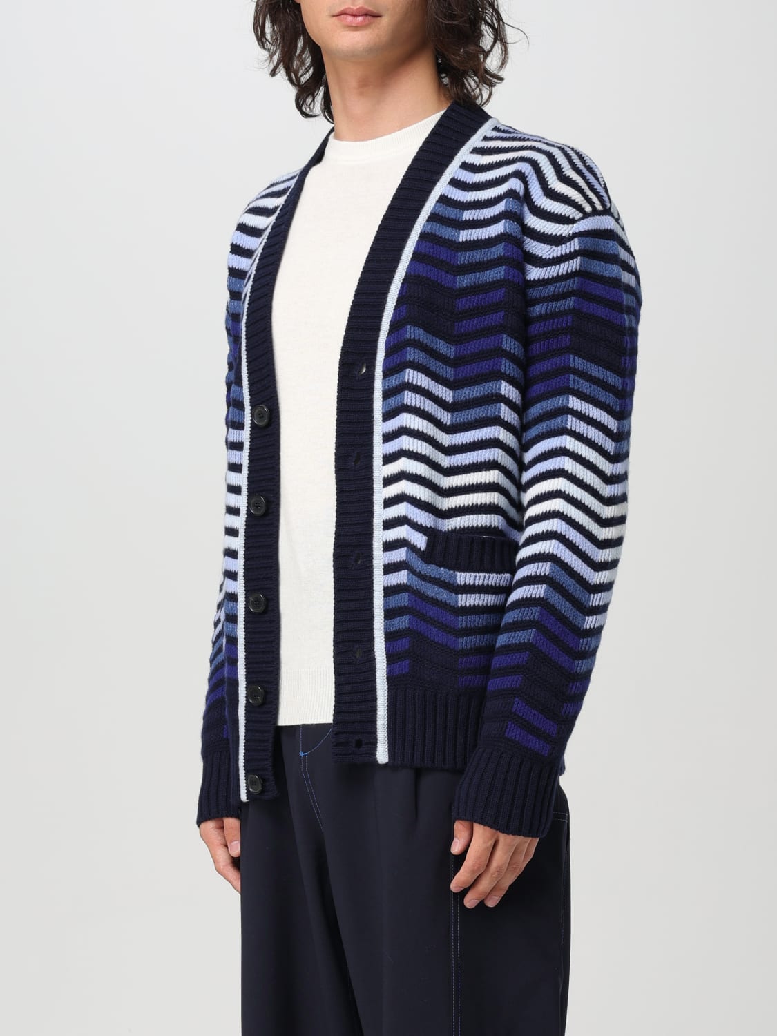 MISSONI カーディガン: カーディガン メンズ Missoni, ブルー - Img 4