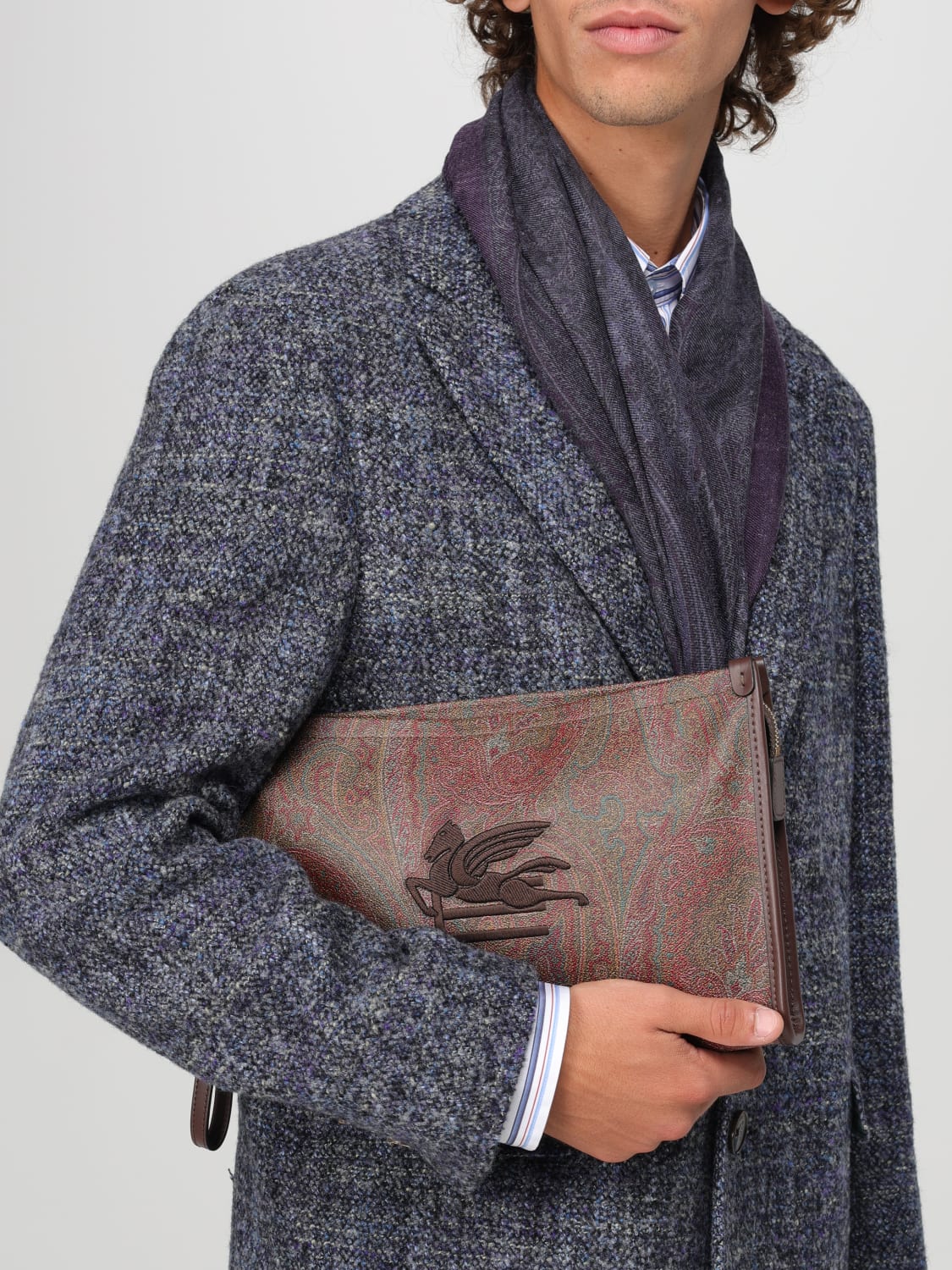 ETRO SCARF: Scarf men Etro, Blue - Img 4