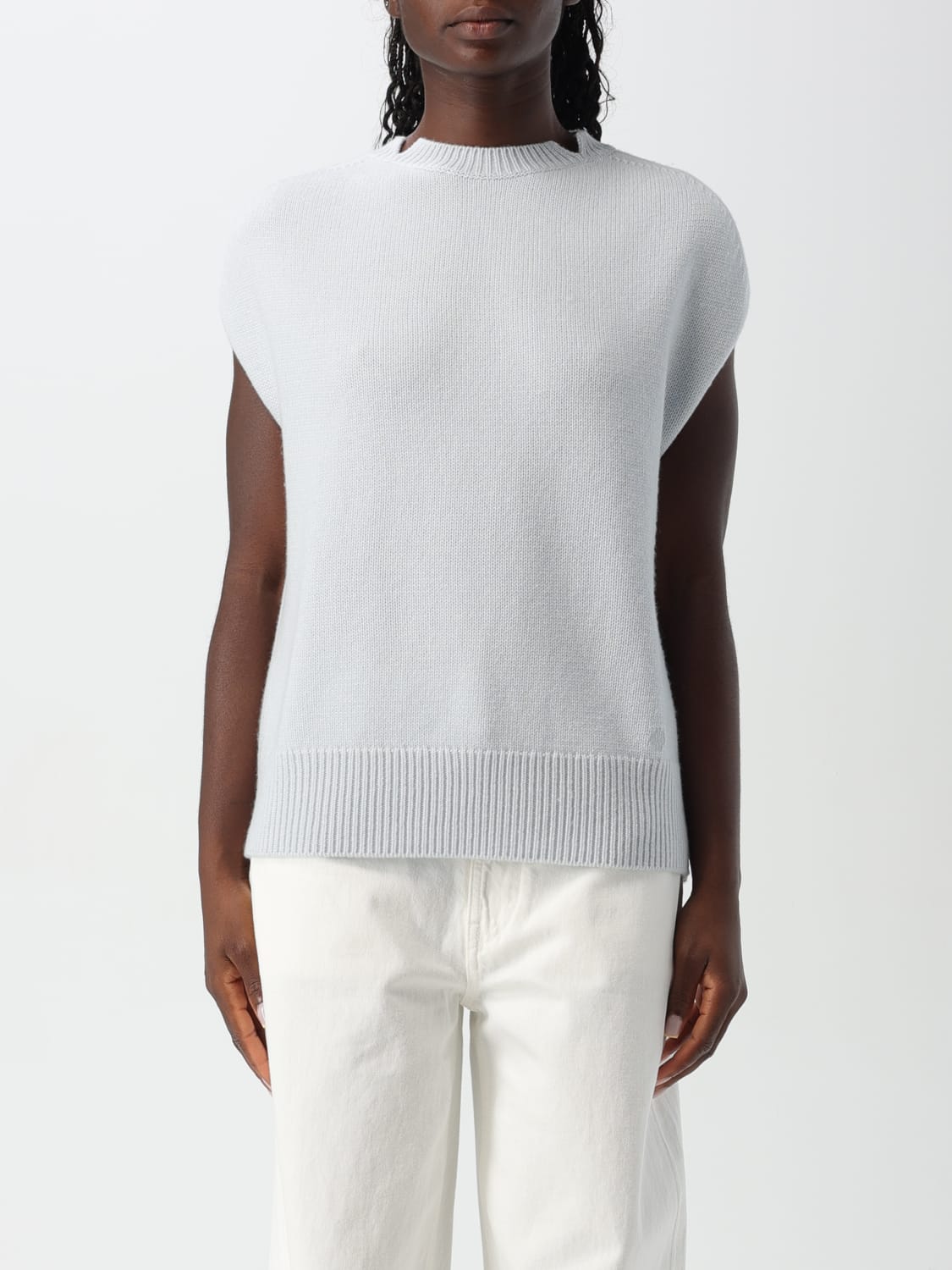 LOU LOU STUDIO MAGLIA: Gilet in lana e cashmere Lou Lou Studio, Ghiaccio - Img 1