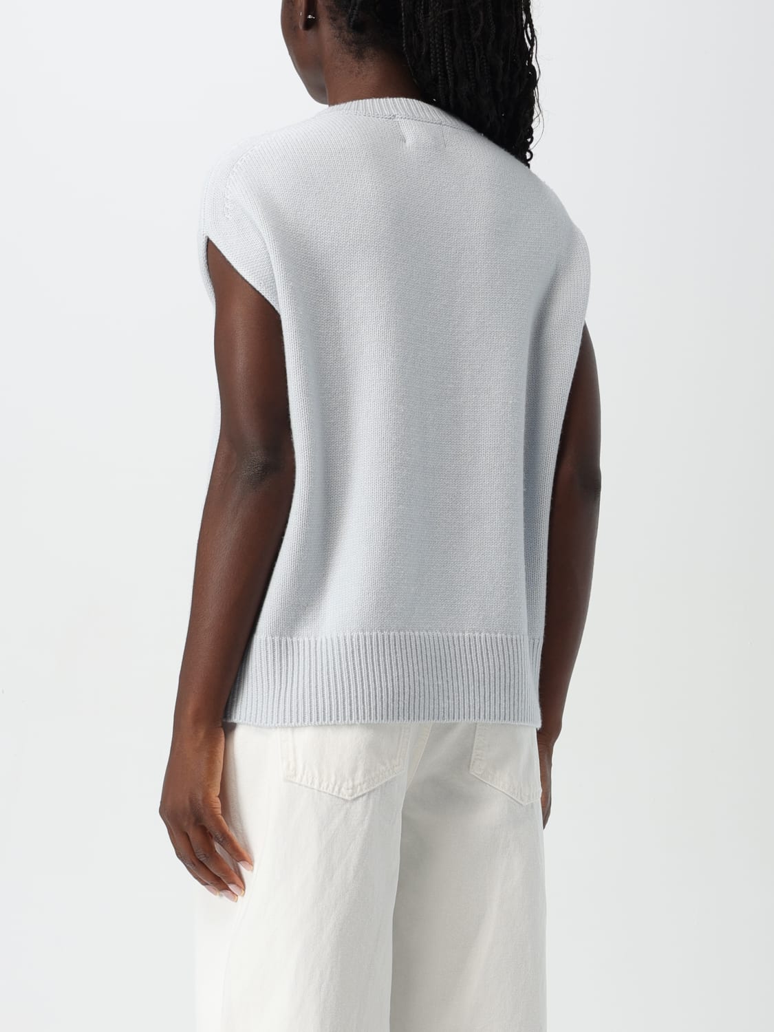 LOU LOU STUDIO MAGLIA: Gilet in lana e cashmere Lou Lou Studio, Ghiaccio - Img 2