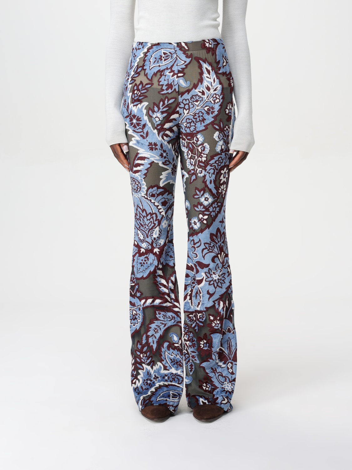 Giglio Pantalone Etro in ciniglia con motivo Paisley all over