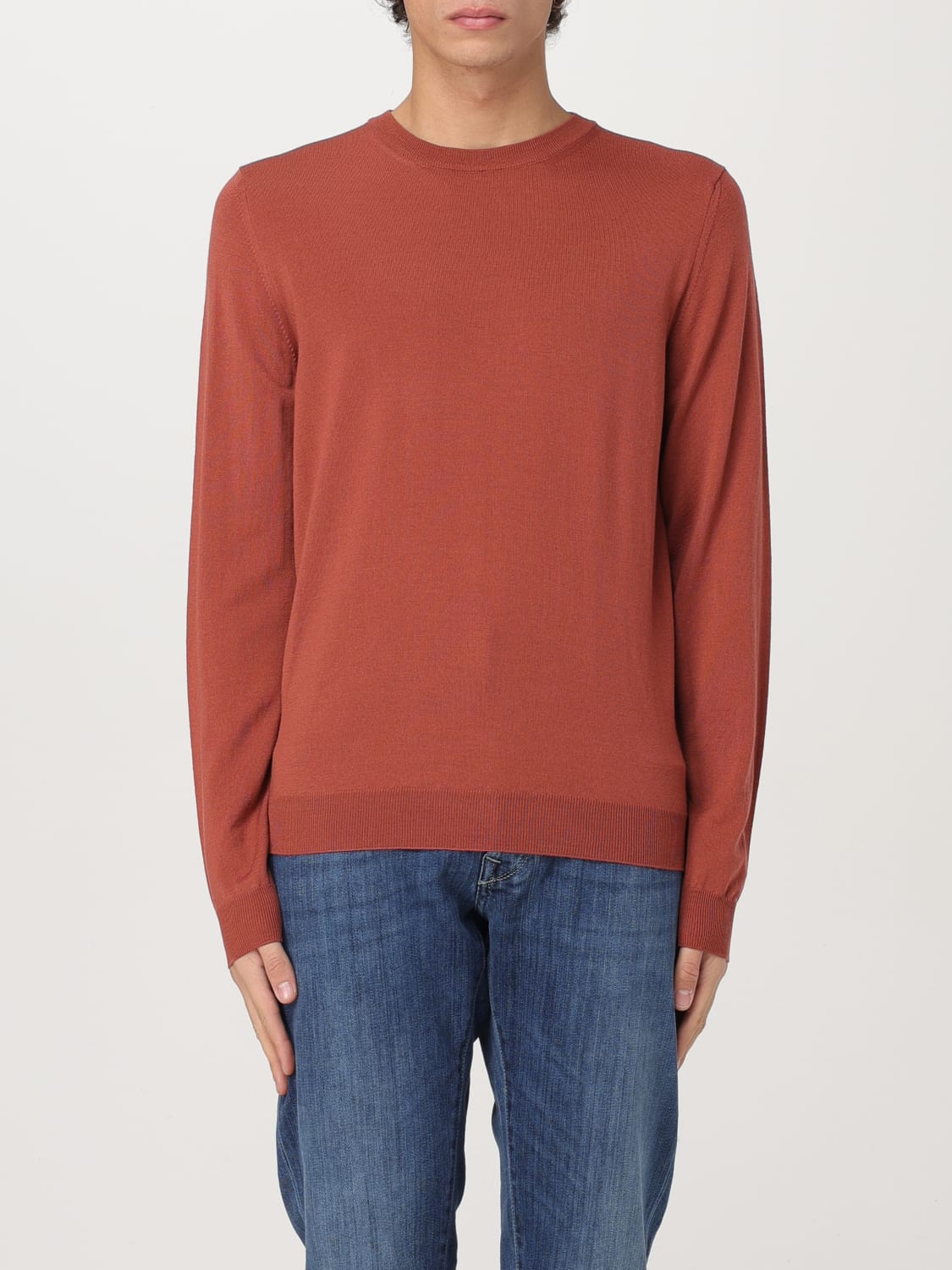 ZANONE 毛衣: 卫衣 男士 Zanone, 铁锈色 - Img 1