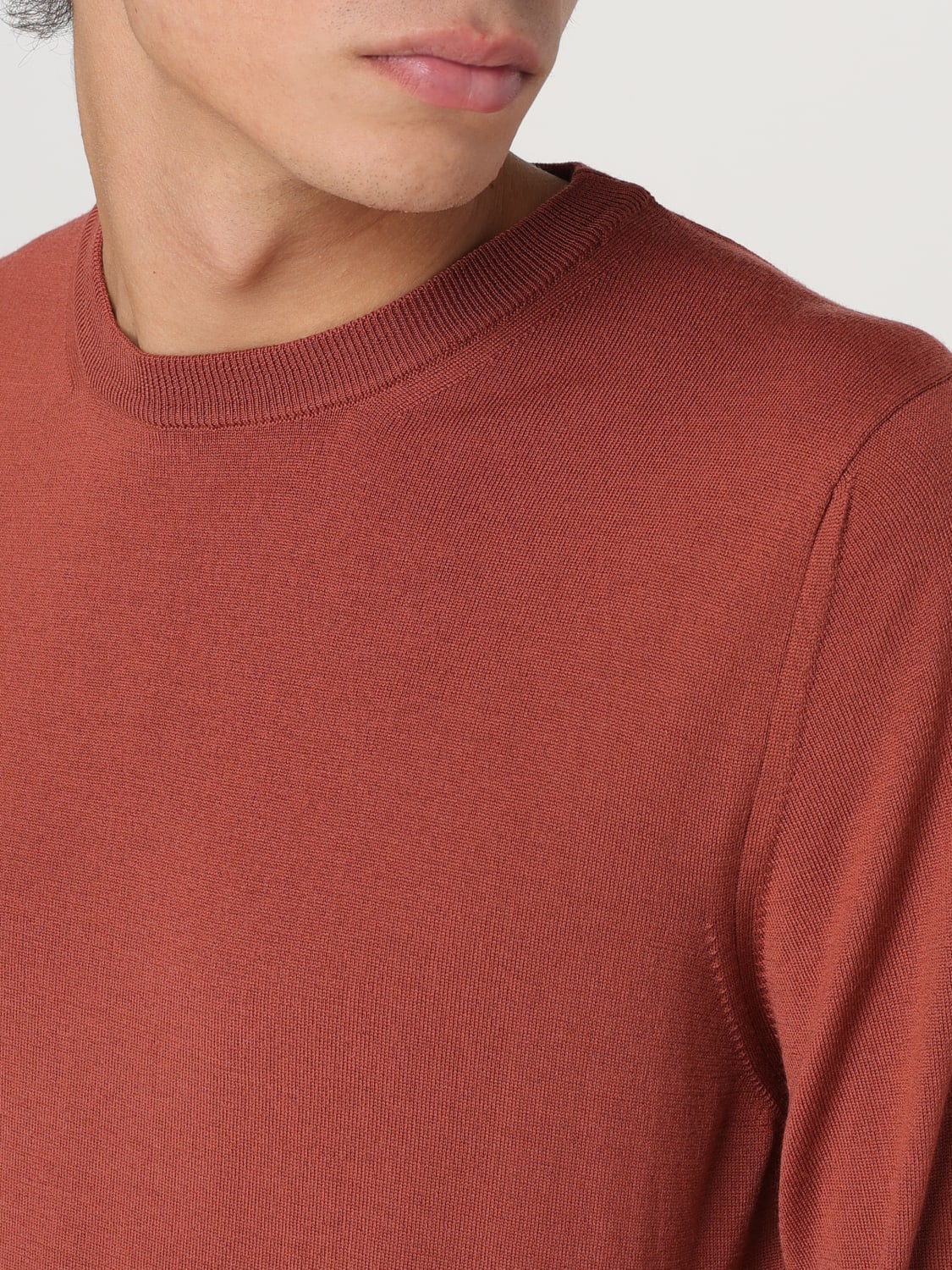 ZANONE 毛衣: 卫衣 男士 Zanone, 铁锈色 - Img 3