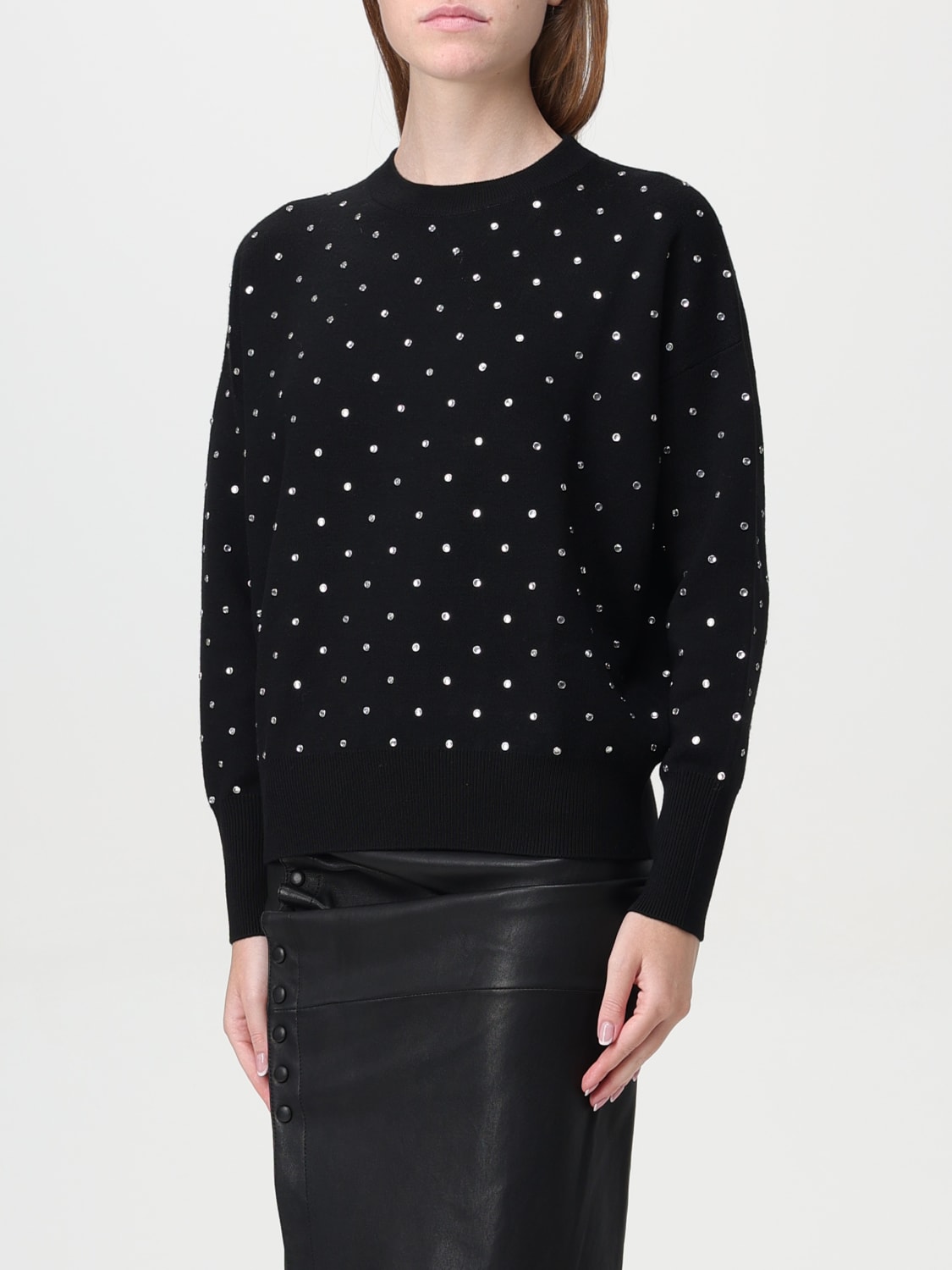 RABANNE MAGLIA: Maglia di lana con strass Rabanne, Nero - Img 4