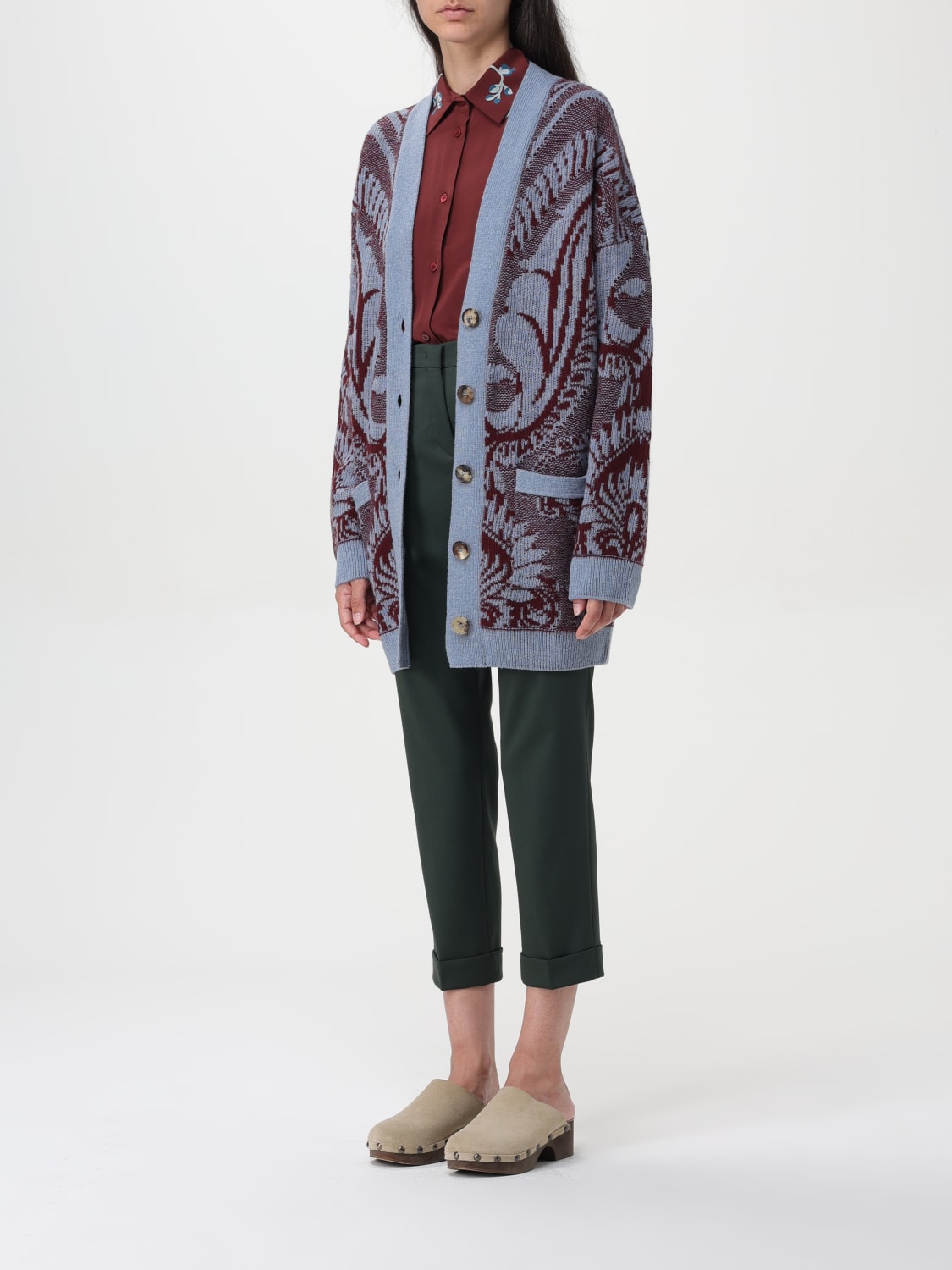 ETRO CARDIGAN: Cardigan woman Etro, Burgundy - Img 4