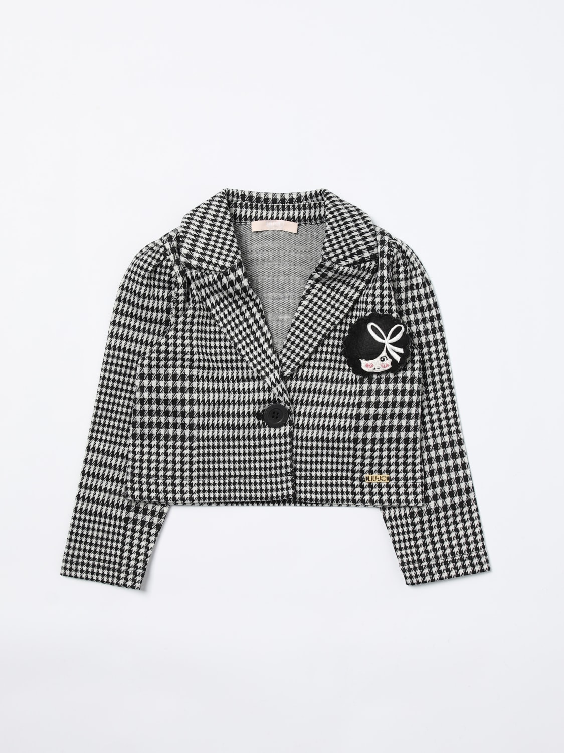 LIU JO BLAZER: Liu Jo viscose houndstooth viscose blend blazer , Black - Img 1