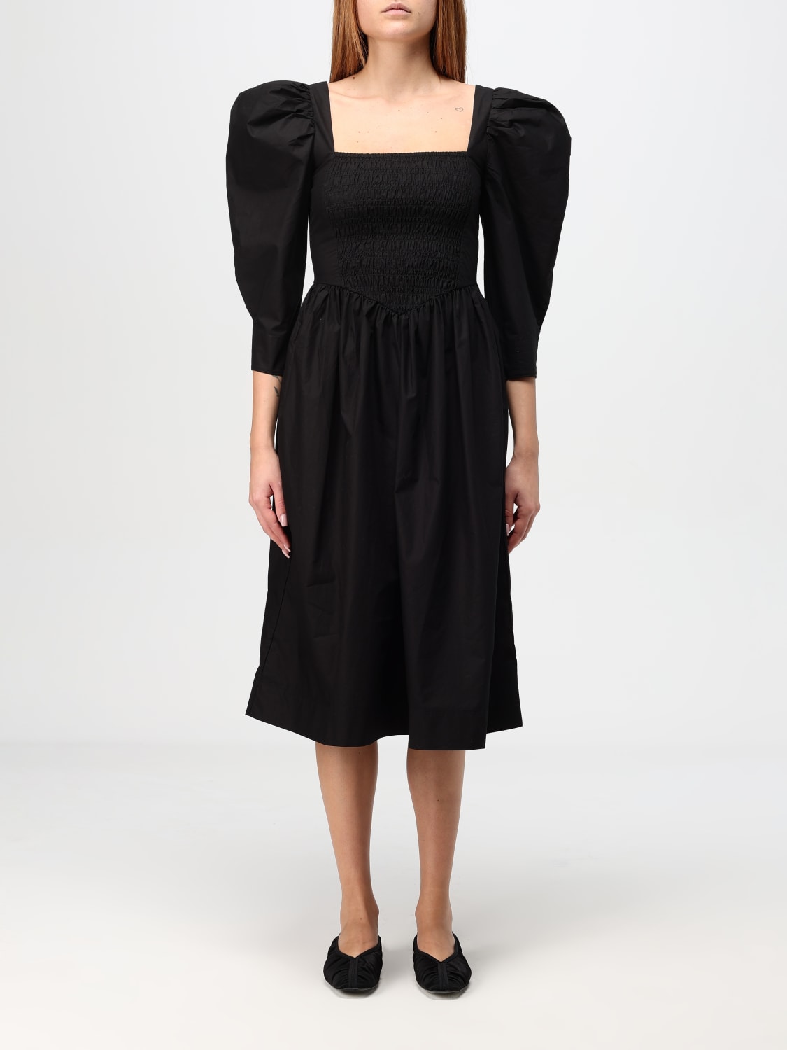 GANNI DRESS: Dress woman Ganni, Black - Img 1