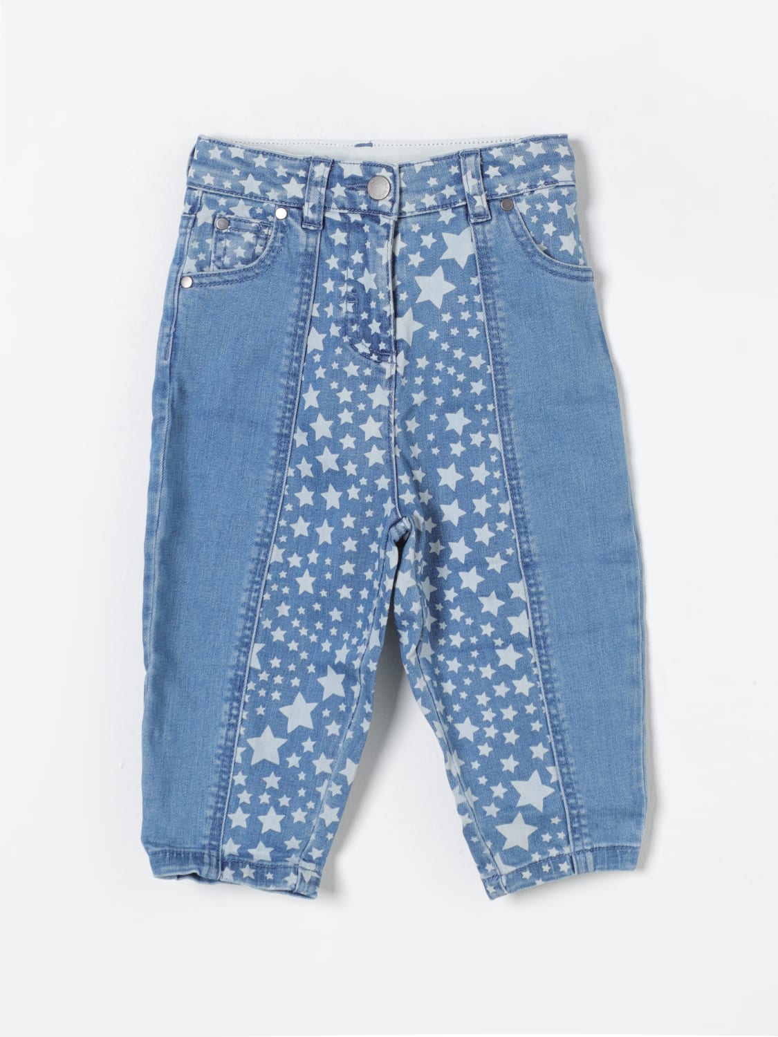 STELLA MCCARTNEY KIDS JEANS: Jeans Stella McCartney Kids in denim con stelle stampate , Blue - Img 1