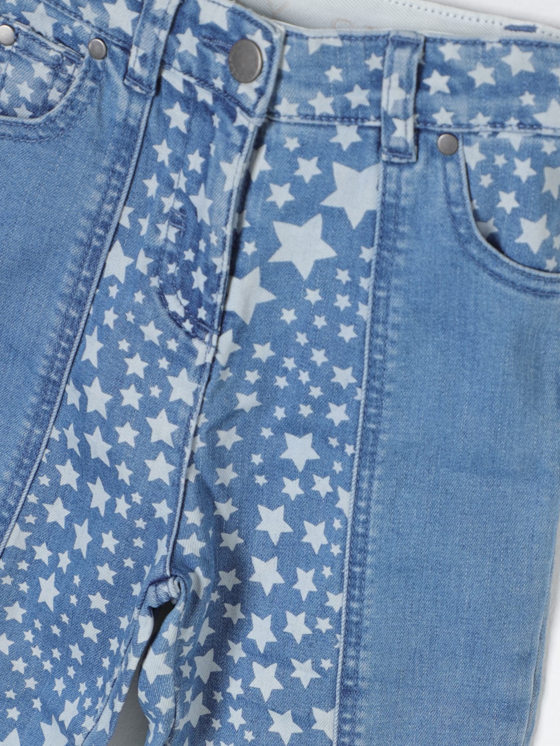 STELLA MCCARTNEY KIDS JEANS: Jeans Stella McCartney Kids in denim con stelle stampate , Blue - Img 3