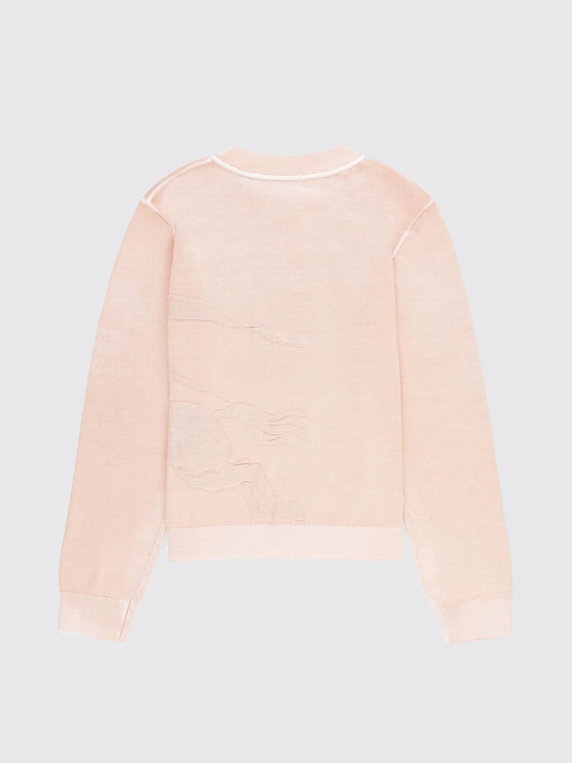 BURBERRY MAGLIA: Cardigan a girocollo in cotone Burberry, Rosa - Img 2