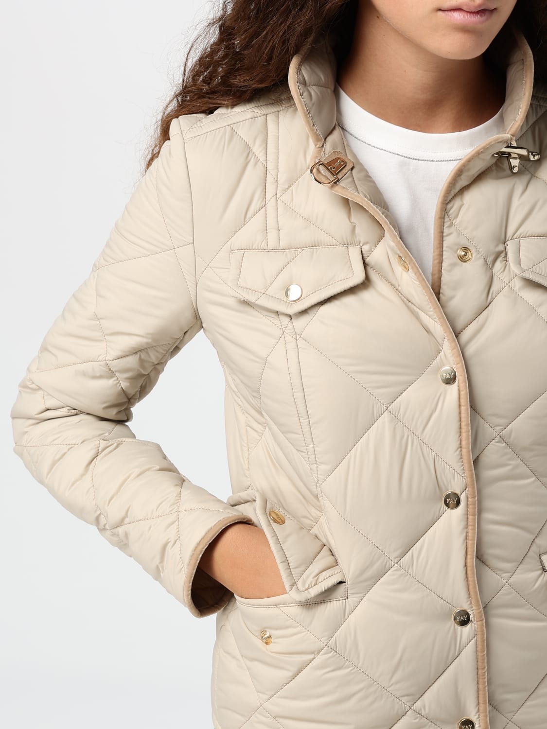 FAY JACKET: Coat woman Fay, Beige - Img 4