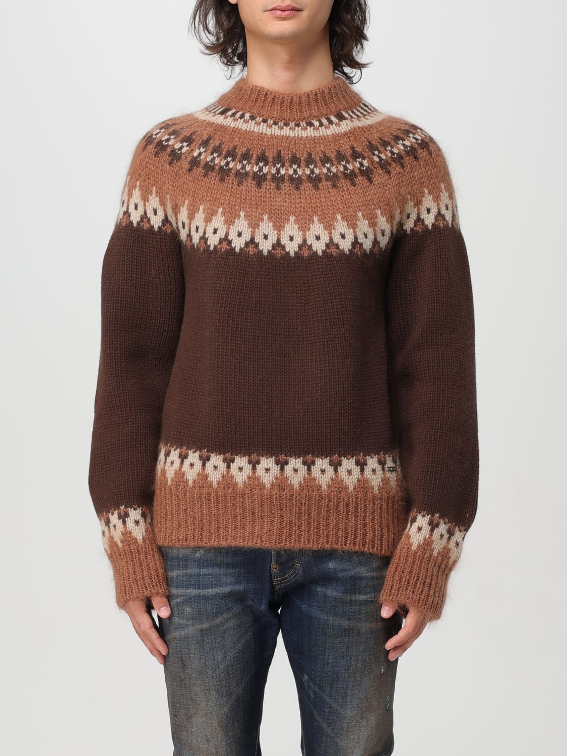 DSQUARED2 SWEATER: Sweater men Dsquared2, Brown - Img 1