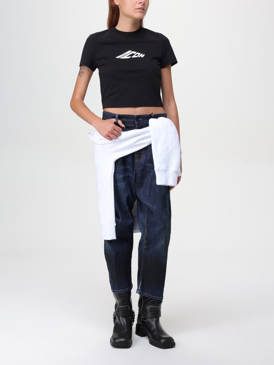 DSQUARED2 SWEATSHIRT: Pullover damen Dsquared2, Weiß - Img 2