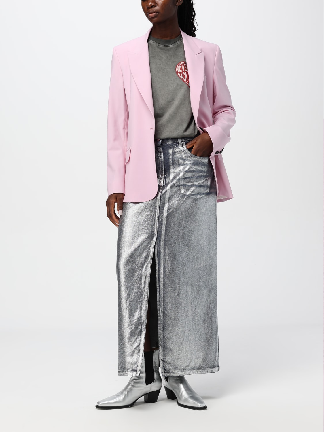 アウターその他 MSGM Woman Blazer Grey 3741MDG23247506 97 MSGM Outlet: Blazer woman - Grey | MSGM blazer