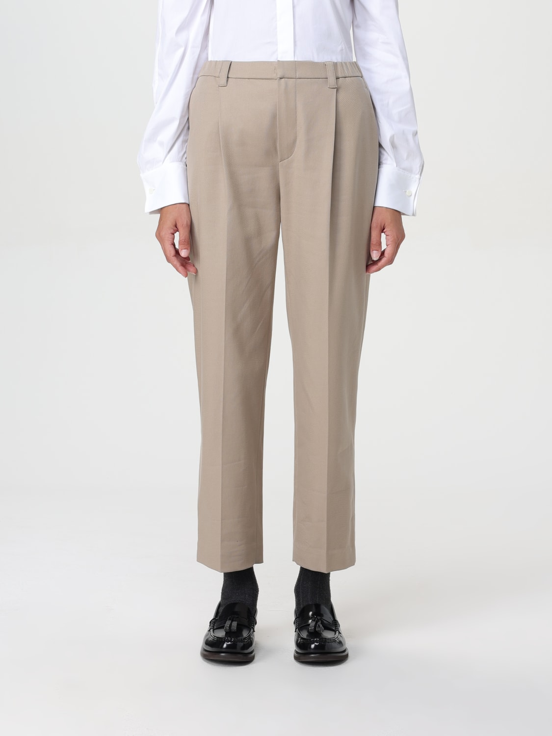 BRUNELLO CUCINELLI PANTS: Pants woman Brunello Cucinelli, Beige - Img 1