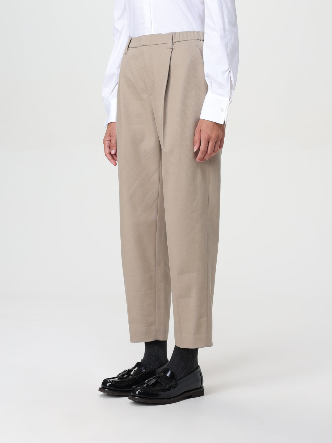 BRUNELLO CUCINELLI PANTS: Pants woman Brunello Cucinelli, Beige - Img 4