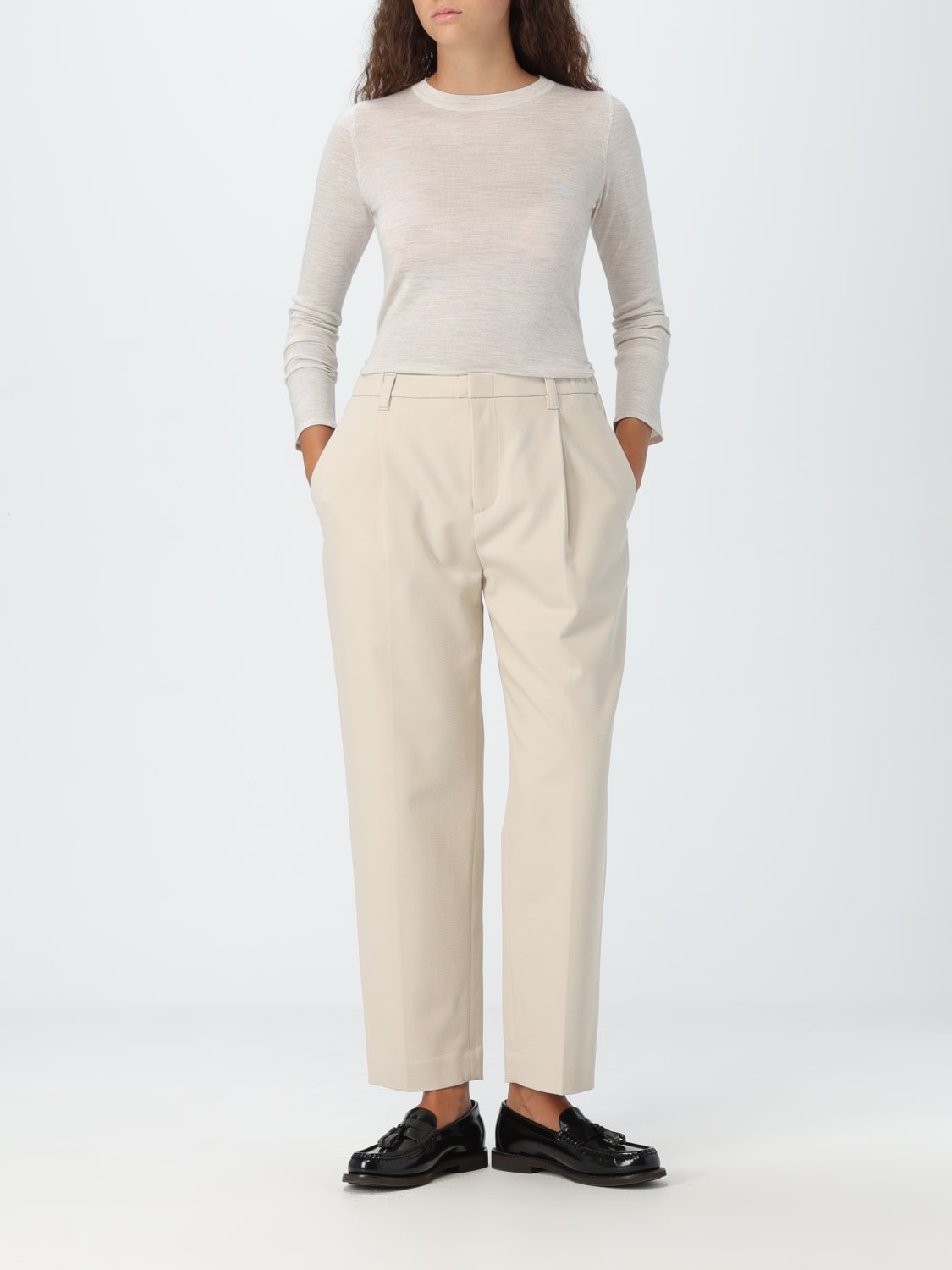 BRUNELLO CUCINELLI PANTS: Pants woman Brunello Cucinelli, Ivory - Img 2