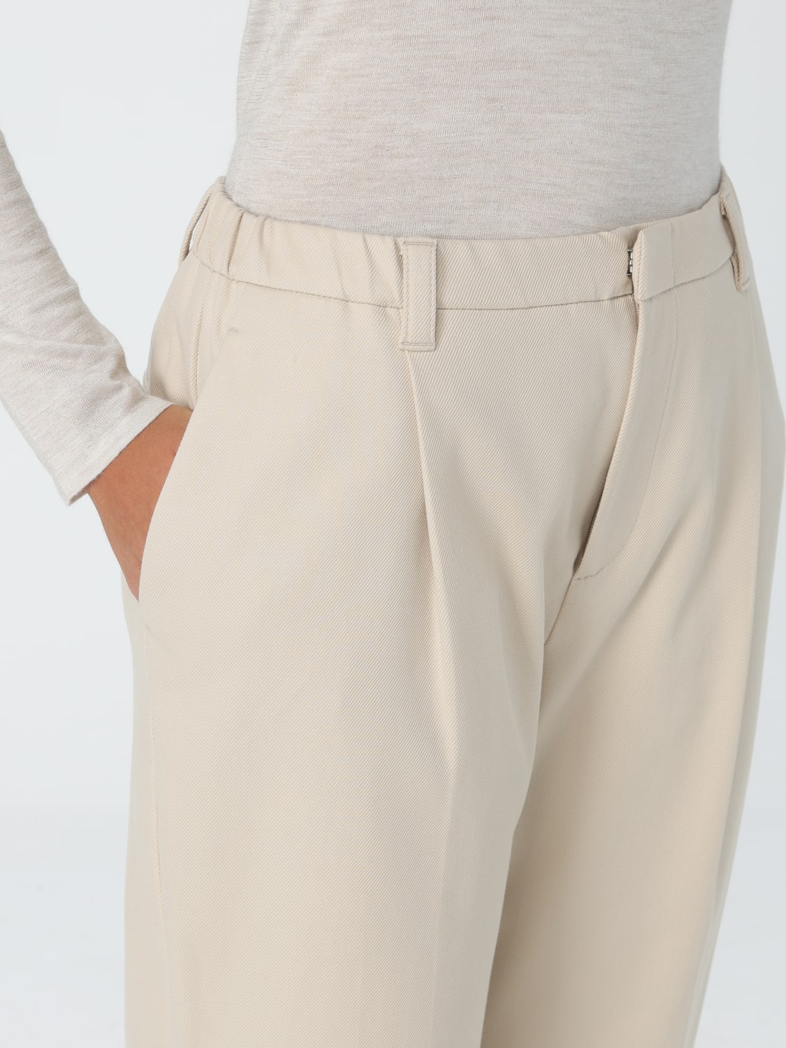 BRUNELLO CUCINELLI PANTS: Pants woman Brunello Cucinelli, Ivory - Img 4