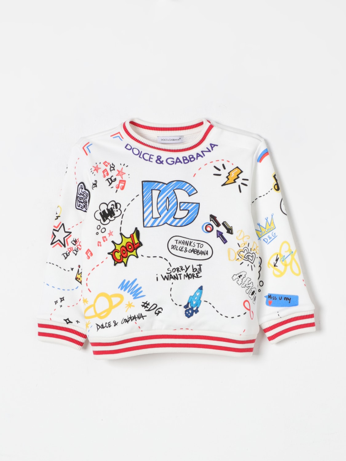 DOLCE & GABBANA SWEATER: Sweater kids Dolce & Gabbana, White - Img 1